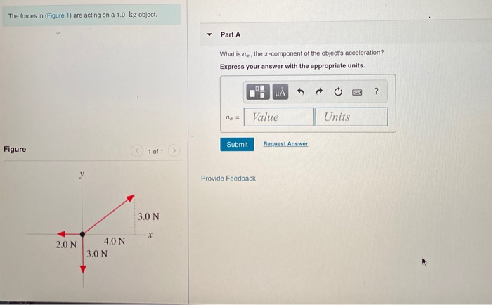 Solved The forces in (Figure 1) are acting on a 1.0 kg | Chegg.com