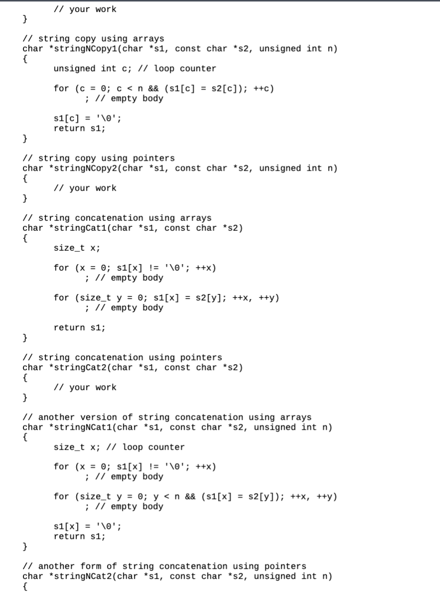 Solved 8.28 (Write Your Own String-Copy and | Chegg.com