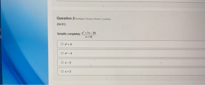 Solved Question 2 Multiple Choice Worth 2 Points) (04.01) | Chegg.com