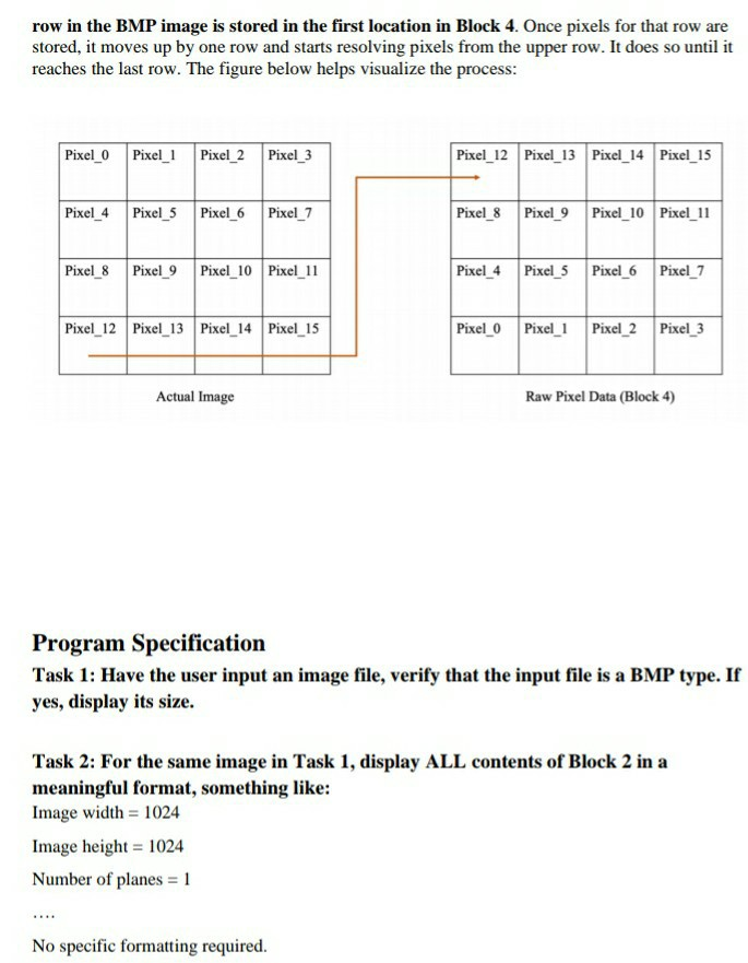 Creating Bmp Algorithm For this program, you will implement a BMP image | Chegg.com