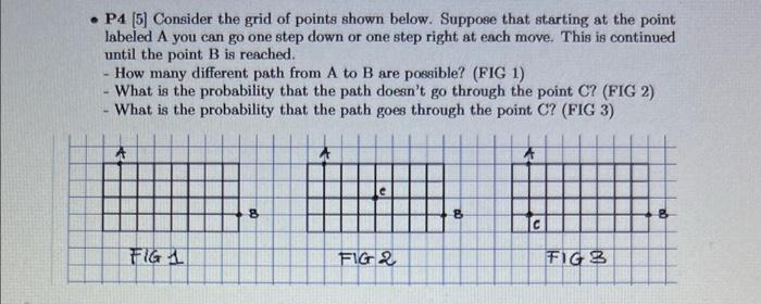 Solved • P4 [5] Consider the grid of points shown below. | Chegg.com