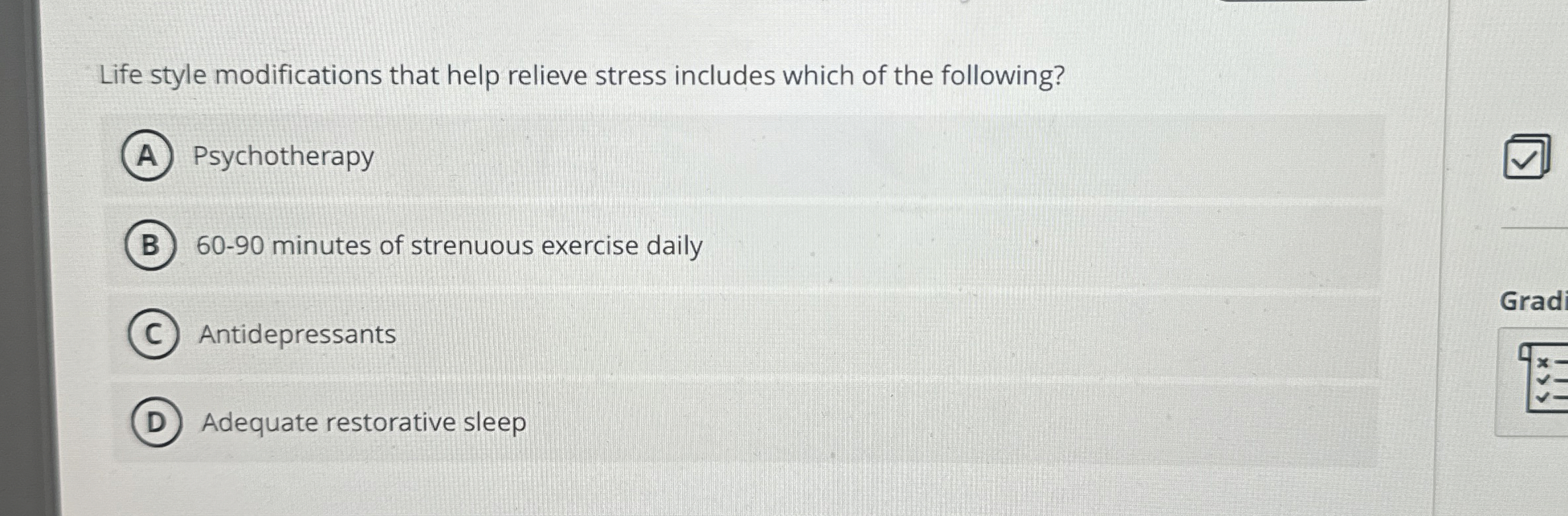 Solved Life style modifications that help relieve stress | Chegg.com