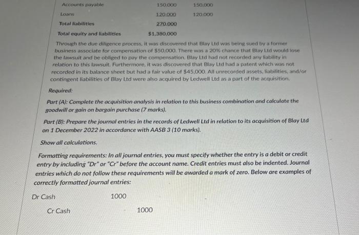 Complete the acquisition analysis in relation to this | Chegg.com