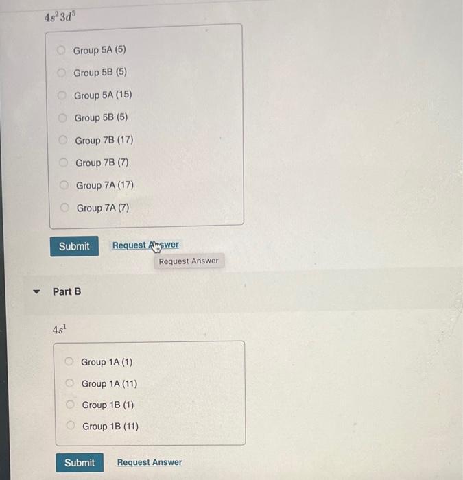 Solved Identify The Group Number Using Both A/B And 1 To 18 | Chegg.com