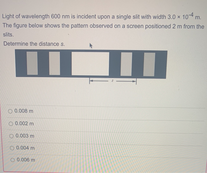 Solved Light of wavelength 600 nm is incident upon a single | Chegg.com