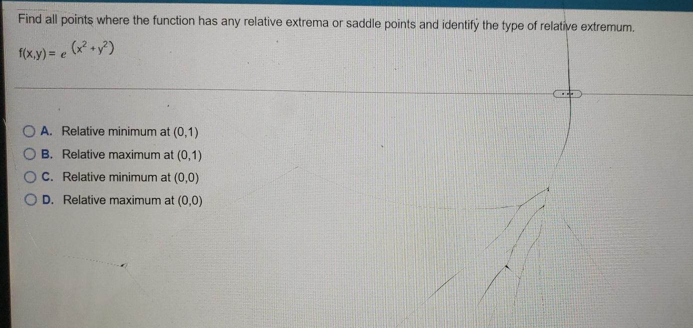 find the relative extrema and saddle points of the function