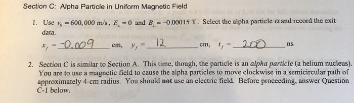 Calculate The B-field Needed In Section C And Compare | Chegg.com