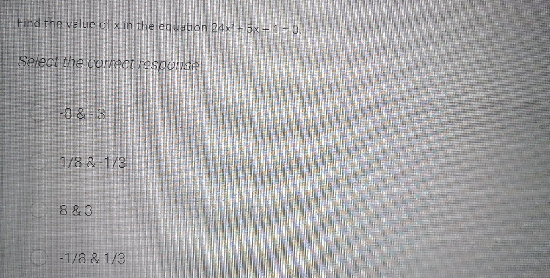 what is the value of x in the equation 25x2 16