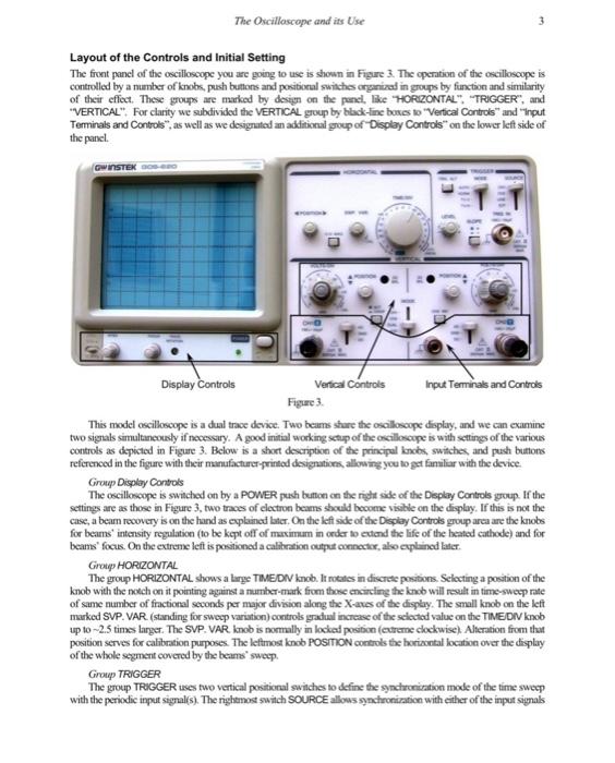 Oscilloscope basic controls, buttons and switches