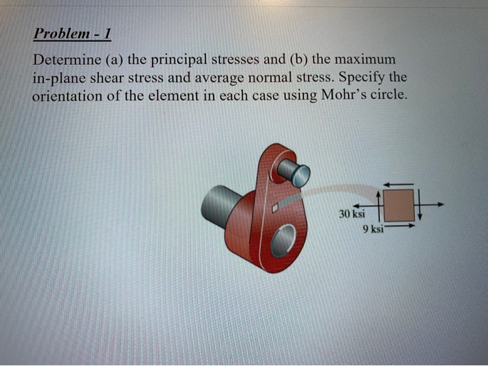 Solved Problem - 1 Determine (a) the principal stresses and | Chegg.com