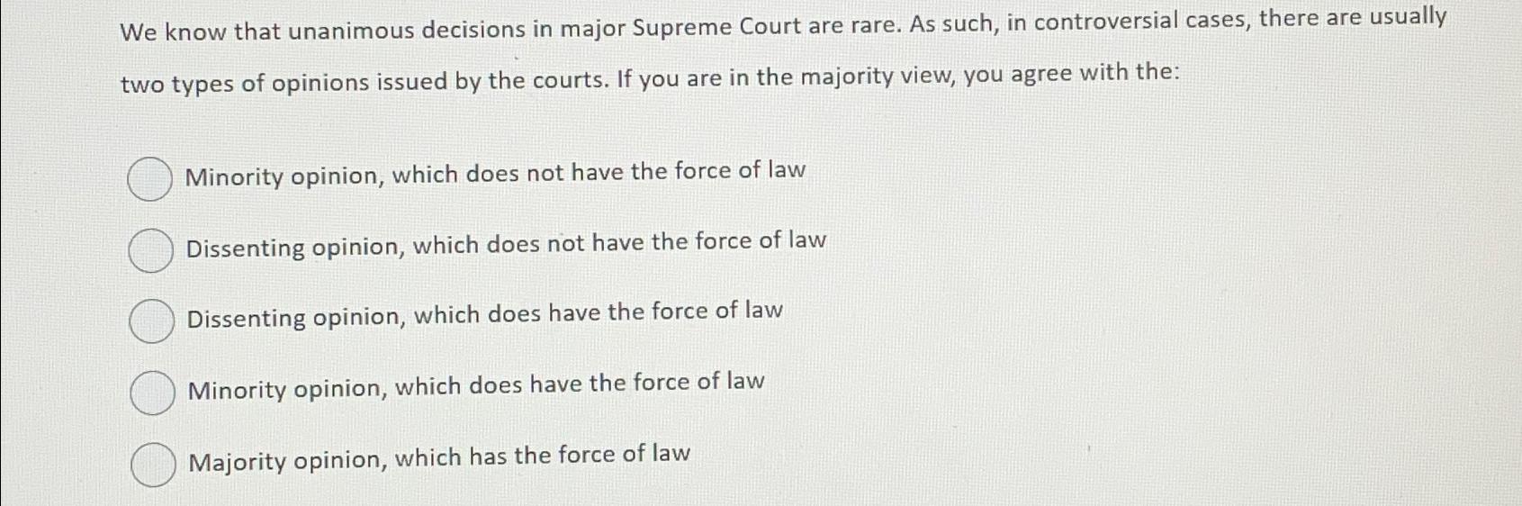 Types of clearance supreme court opinions