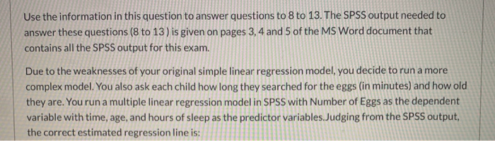 Solved Use the information in question 8 and the SPSS output | Chegg.com