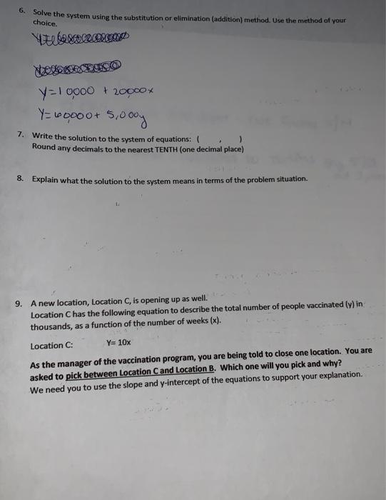 Solved choice. 6. Solve the system using the substitution or | Chegg.com