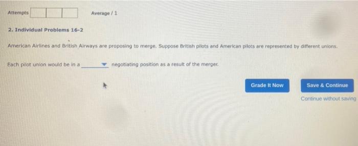 Solved Attempts Average / 1 2. Individual Problems 16-2 | Chegg.com