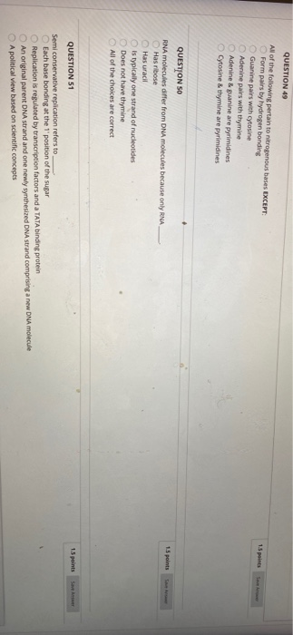 Solved QUESTION 49 All of the following pertain to | Chegg.com