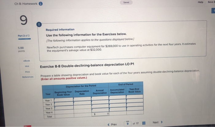 Solved Saved Help Save & Ch 8: Homework 9 Part 2 of 2 | Chegg.com