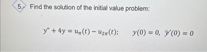 Solved Find the solution of the initial value problem: | Chegg.com