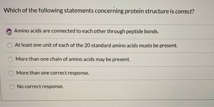 Solved Which of the following statements concerning protein | Chegg.com