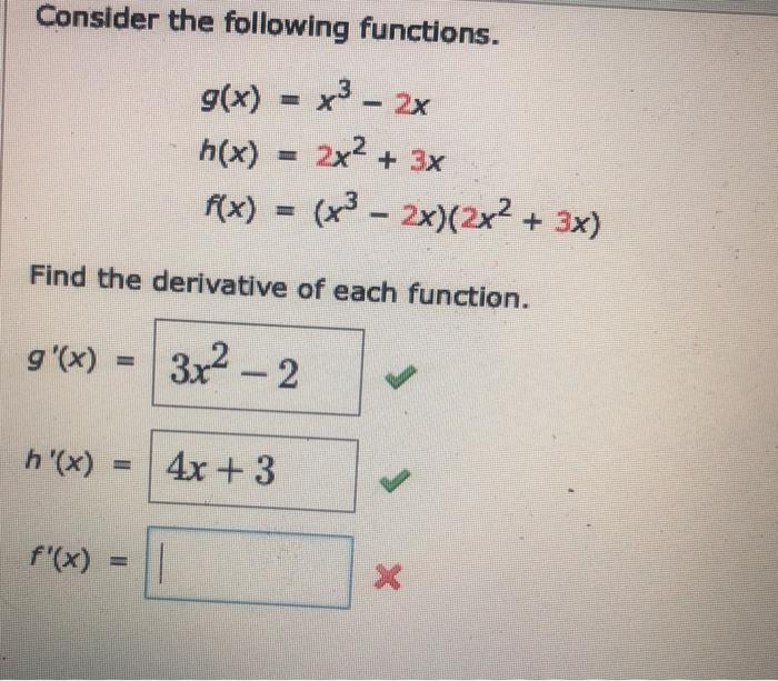Solved Consider the following functions. g(x) = x3 - 7 h(x) | Chegg.com