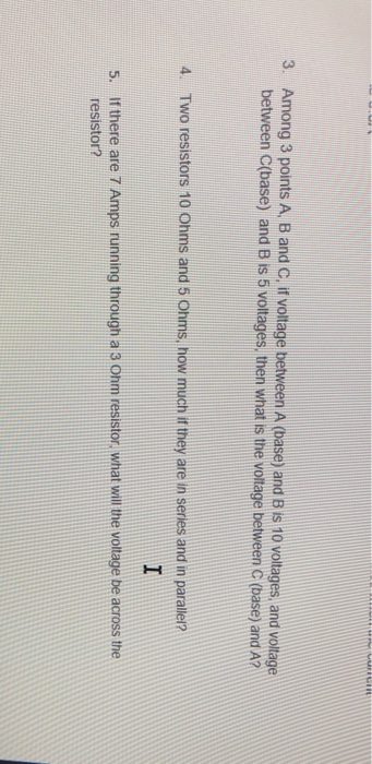 Solved 3. Among 3 points A, B and C, if voltage between A | Chegg.com
