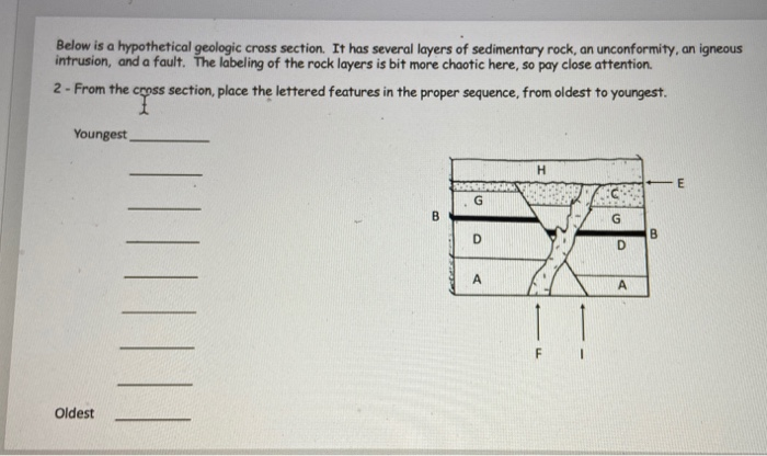 Solved Below is a hypothetical geologic cross section. It | Chegg.com