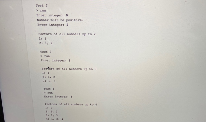 Solved Write a program that prompts for a positive integer | Chegg.com