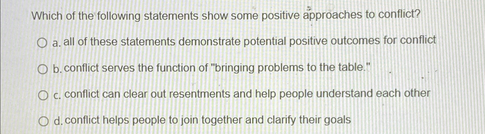 Solved Which of the following statements show some positive | Chegg.com