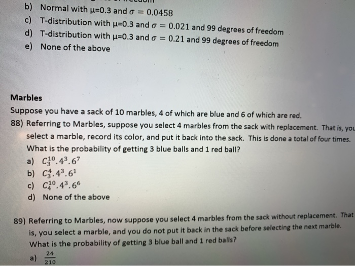 Solved U LLUUN B) Normal With U=0.3 And O = 0.0458 C) | Chegg.com