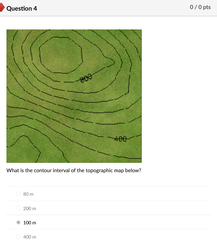 Solved What is the contour interval of the topographic map | Chegg.com