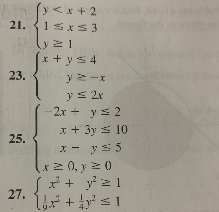 Solved 21 23 Y X 2 1 X 3 Y21 X Y S 4 Y X Chegg Com