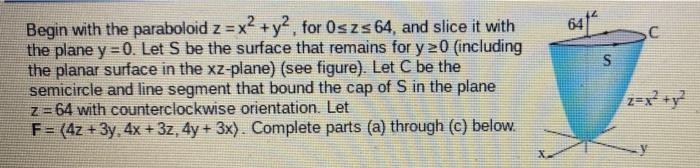 64 С S Begin With The Paraboloid Z X2 Y2 For 4830