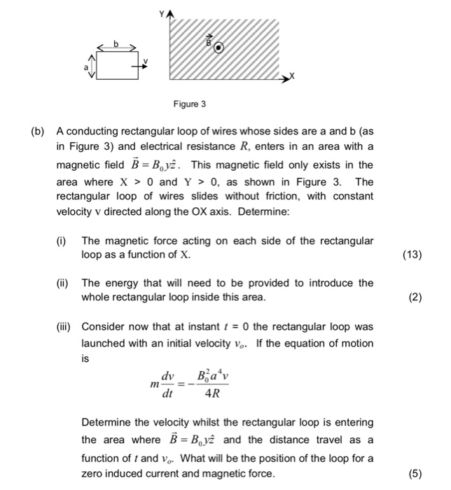 Solved 7 Figure 3 (b) A Conducting Rectangular Loop Of Wires | Chegg.com