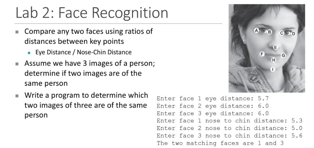 Solved Lab 2: Face Recognition G Compare any two faces using | Chegg.com