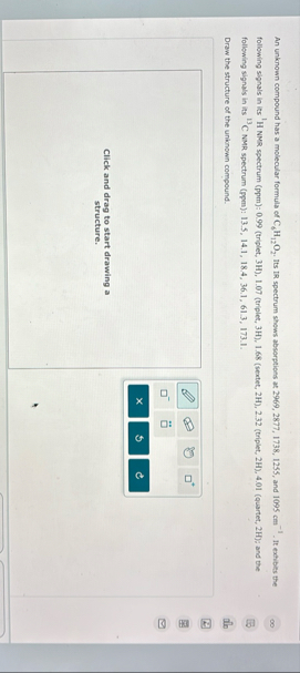 Solved An unknown compound has a molecular formula of | Chegg.com