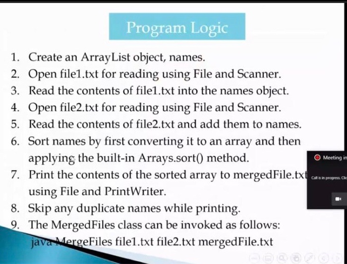 Solved Program Logic 1. Create an ArrayList object, names. | Chegg.com