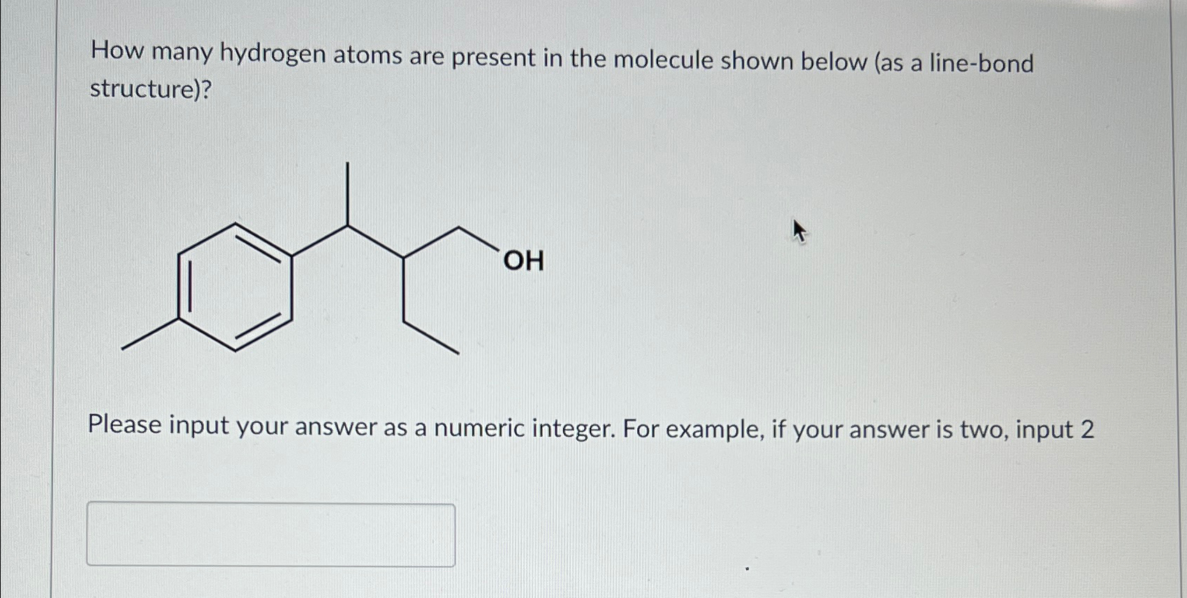 How many hydrogen atoms are present in the molecule | Chegg.com