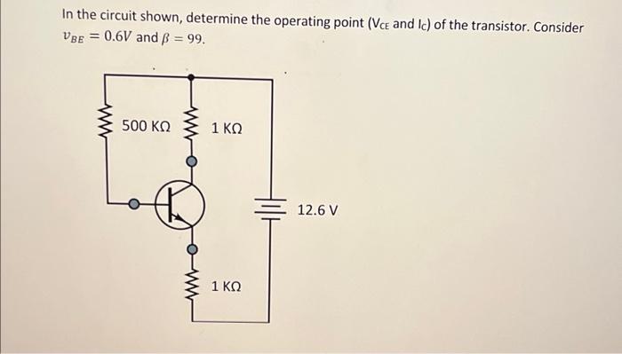 Solved In the circuit shown, determine the operating point | Chegg.com