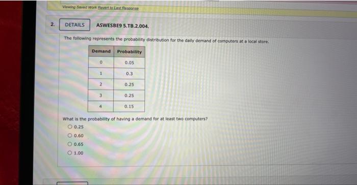 Solved The Following Represents The Probability Distribution | Chegg.com