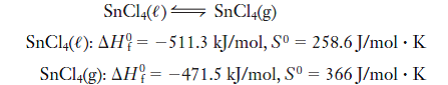 Solved Estimate The Boiling Point Of Tin Iv Chloride Sncl4 At Chegg Com