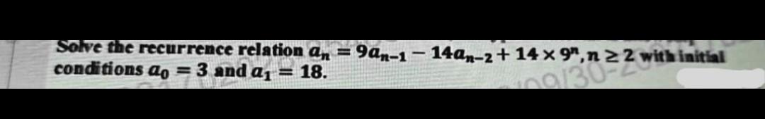 Solved Solve the recurrence relation | Chegg.com