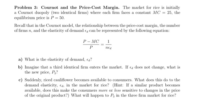 Featured image of post Recipe of Cournot Model Equation