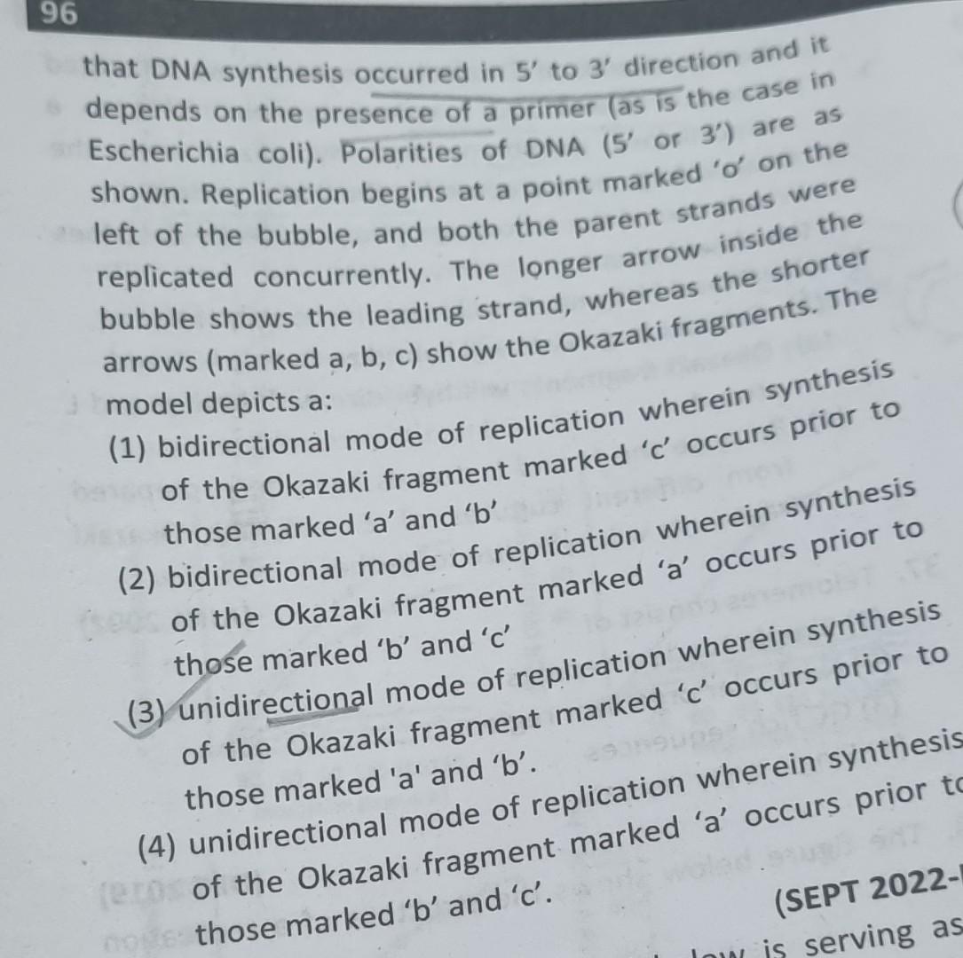 Solved 39. In the figure above, replication of DNA beginning | Chegg.com