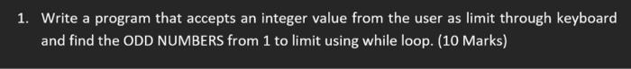 Solved 1. Write a program that accepts an integer value from | Chegg.com