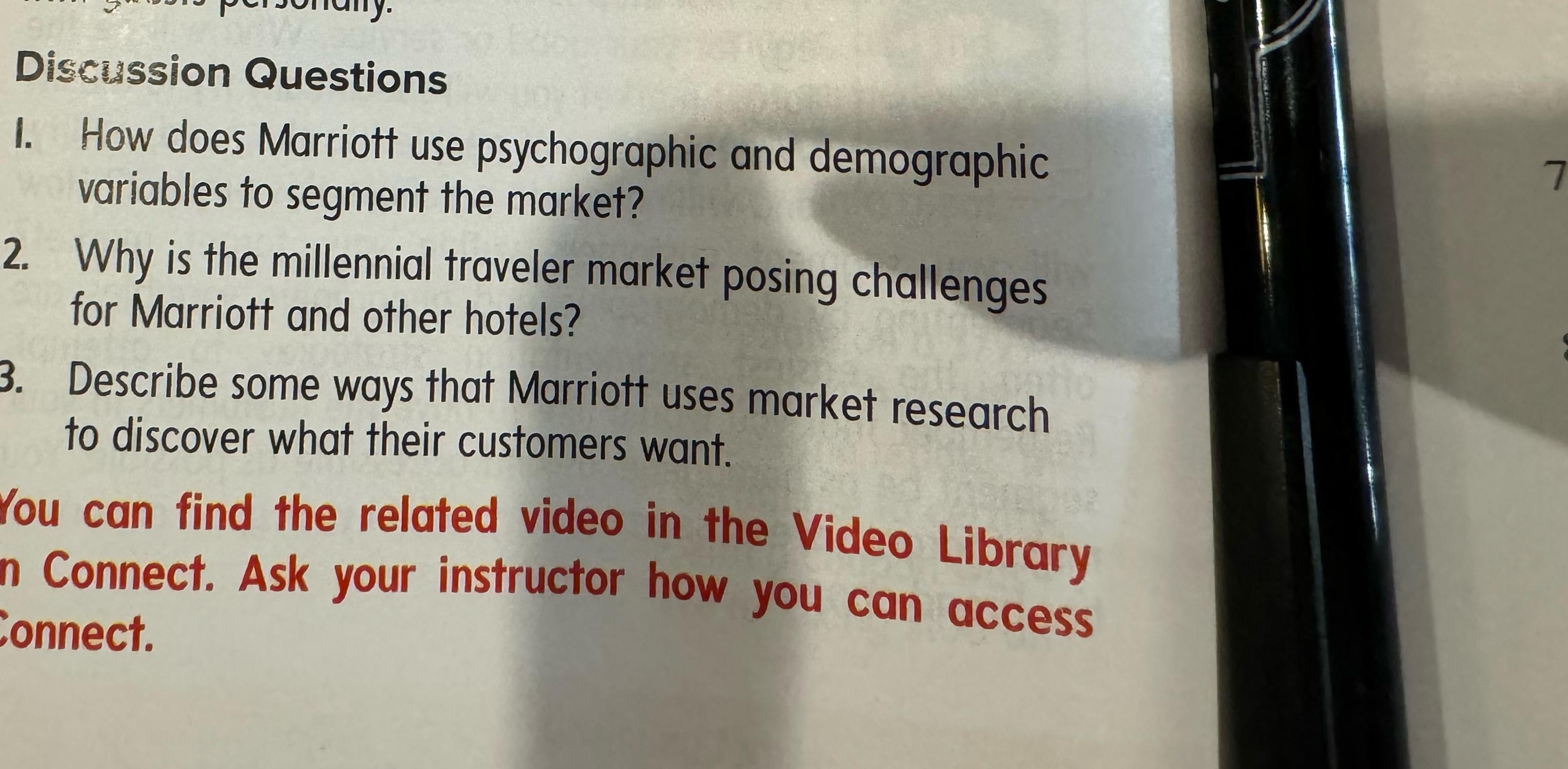 Solved Discussion QuestionsI. How does Marriott use