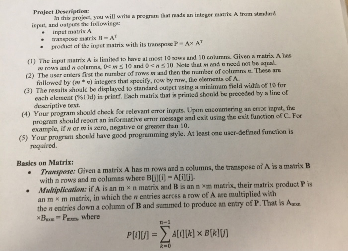 Solved Project Description: In this project, you will write | Chegg.com