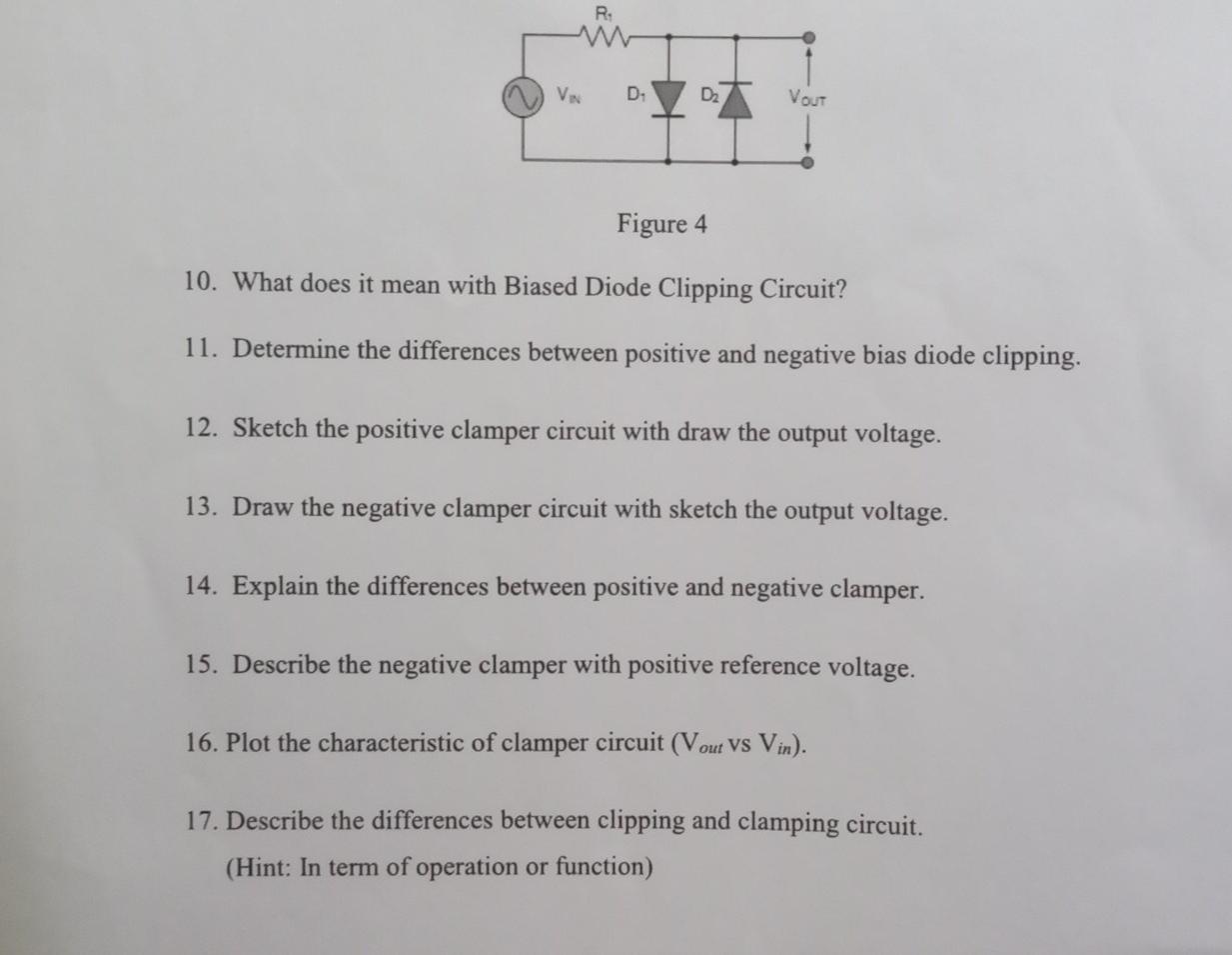 Solved R. VIN D D2 Vout Figure 4 10. What does it mean with