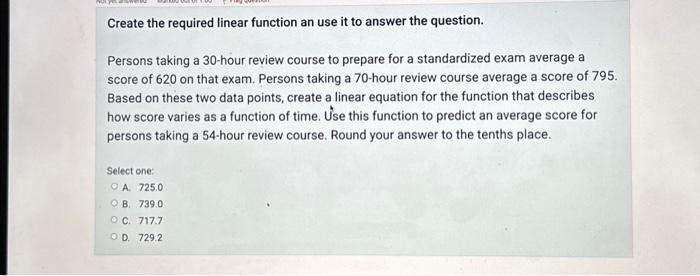 Solved Create the required linear function an use it to | Chegg.com