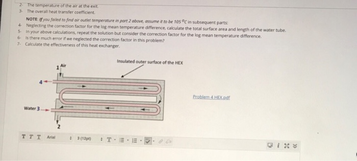 Solved QUESTION 4 Consider the 2-shell passes and 4 tube | Chegg.com