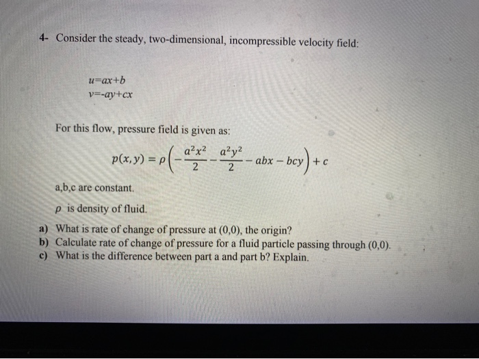 Solved 4. Consider The Steady, Two-dimensional, | Chegg.com