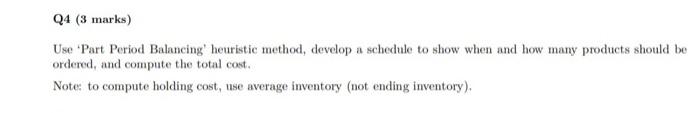 Solved Dynamic Lot Sizing The dynamic lot-size model in | Chegg.com